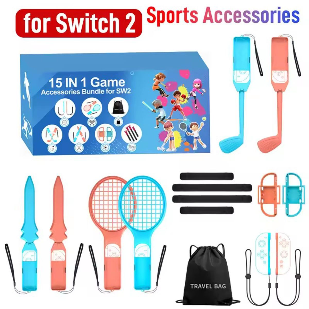 CORRERREY - Paquete de accesorios deportivos todo en uno 15 en 1 Switch 2