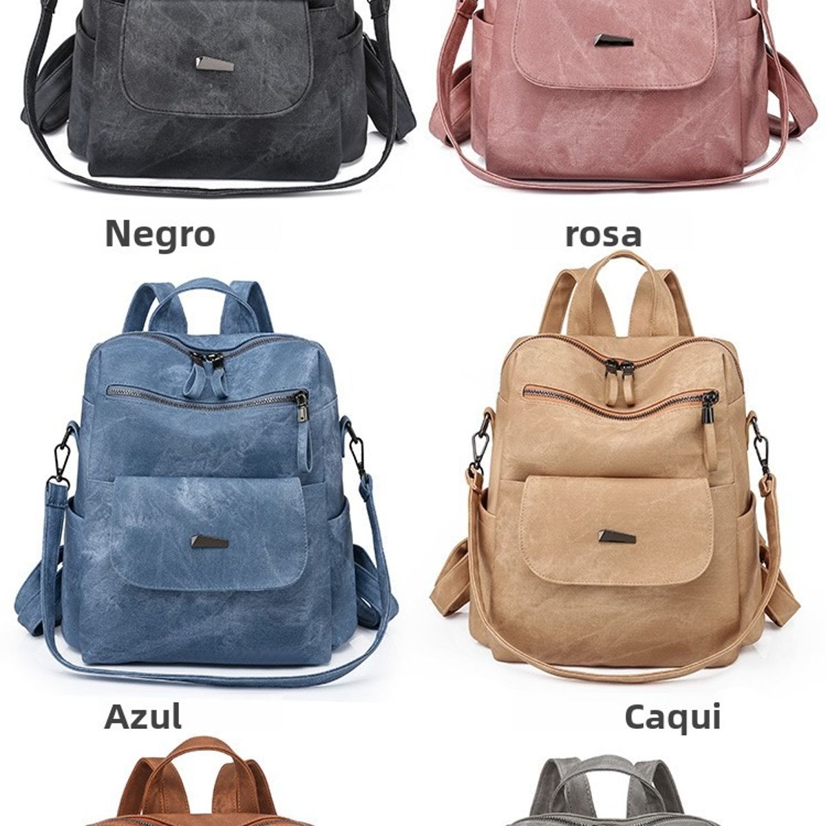 TIOZONEY - Mochila Cartera Urban Chic PU Mujer a la Moda Multiuso