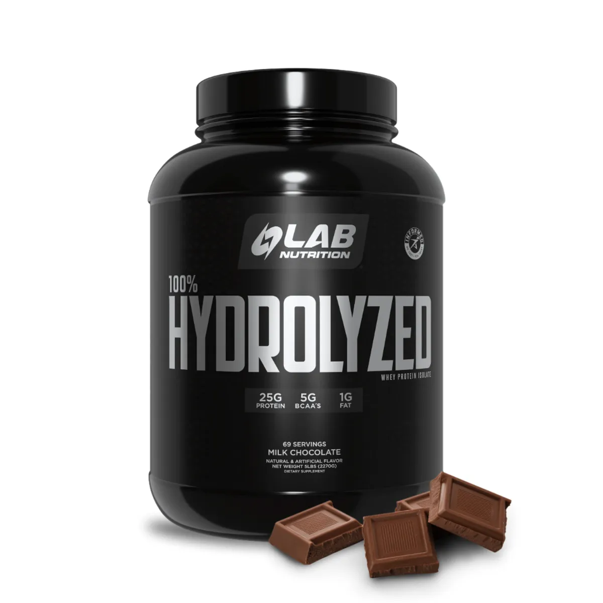 LAB NUTRITION USA - Hidrolizada Lab Nutrition 100% HYDROLYZED 5 LB - Milk Chocolate