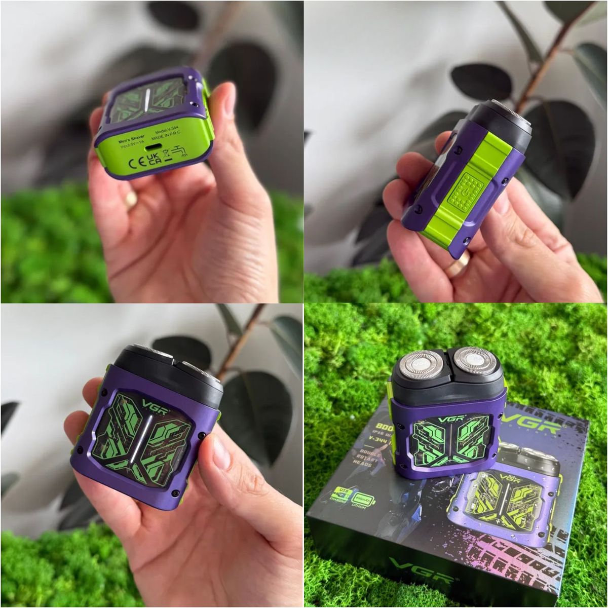 OEM - Afeitadora Eléctrica VGR V-344 Rotativa USB-C 8000 RPM Hombre