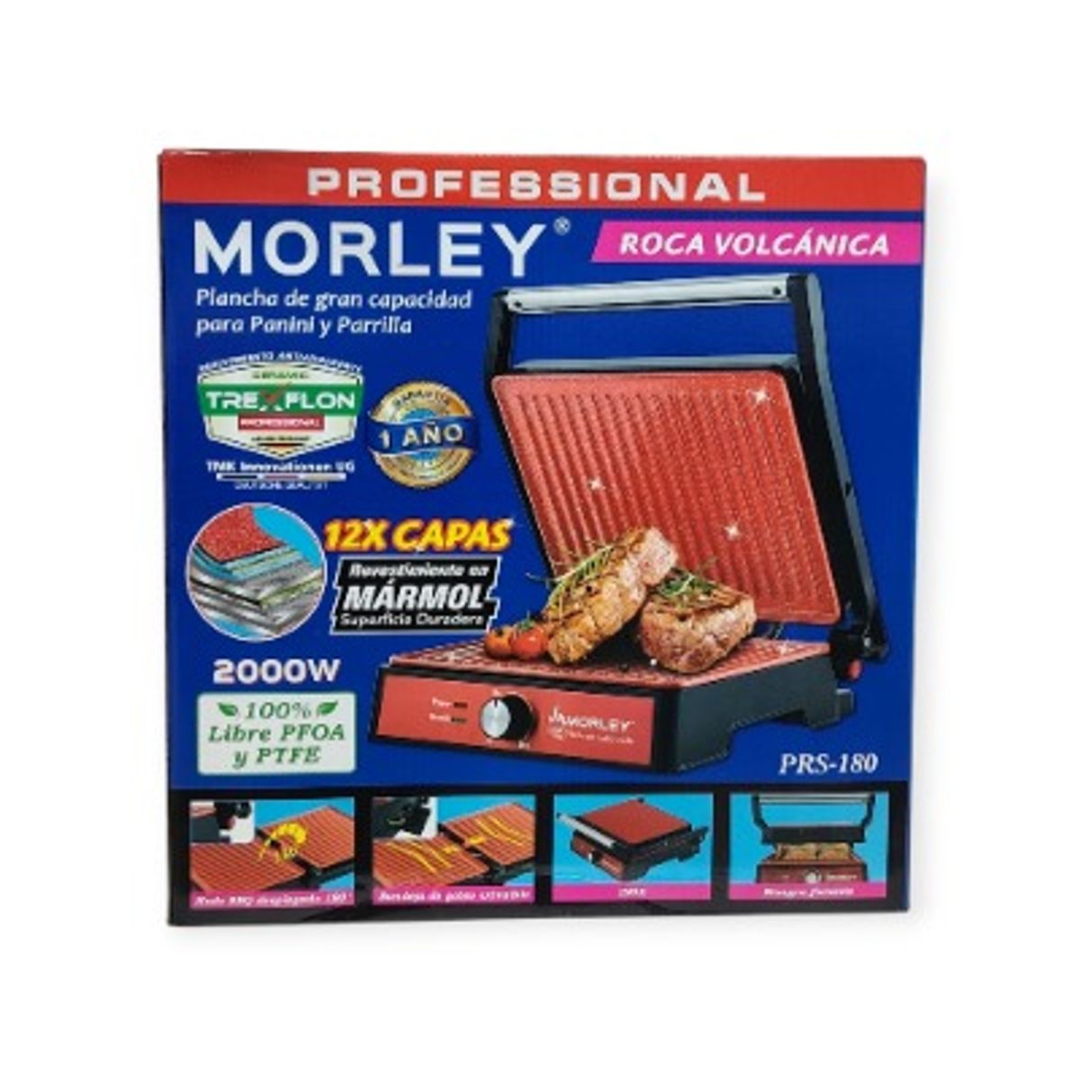 MORLEY - SANDWICHERA PANINI GRILL CON REGULADOR DE TEMPERATURA