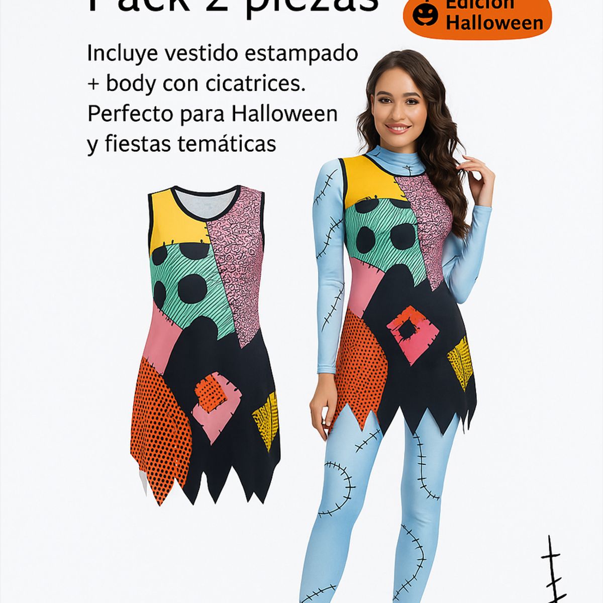 SUI GENERIS - Disfraz Sally – Pack 2 piezas (Body y Vestido)