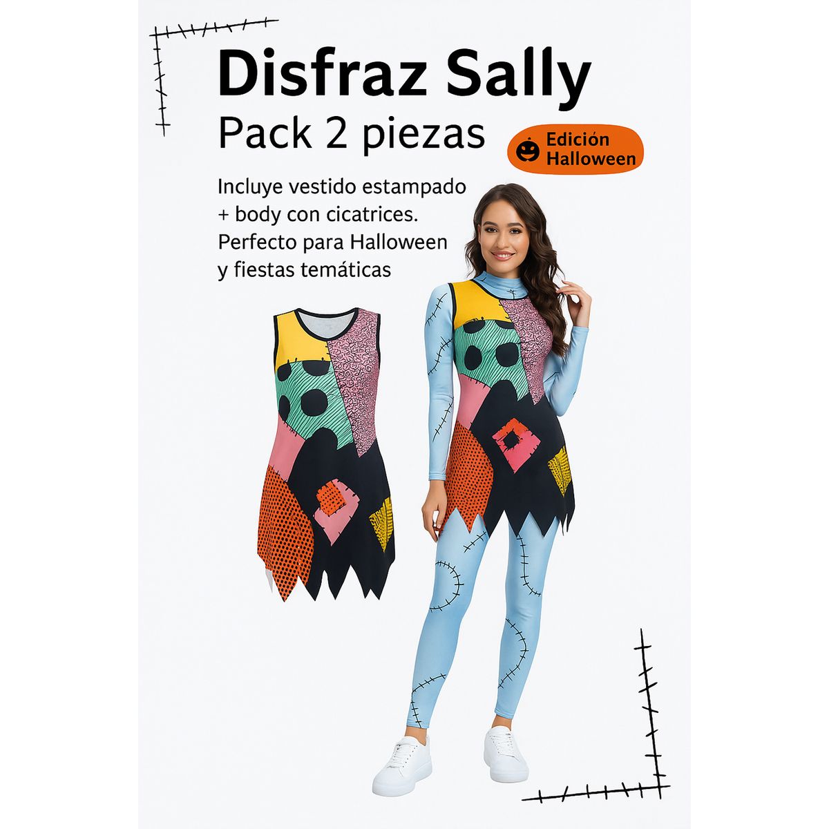 SUI GENERIS - Disfraz Sally – Pack 2 piezas (Body y Vestido)