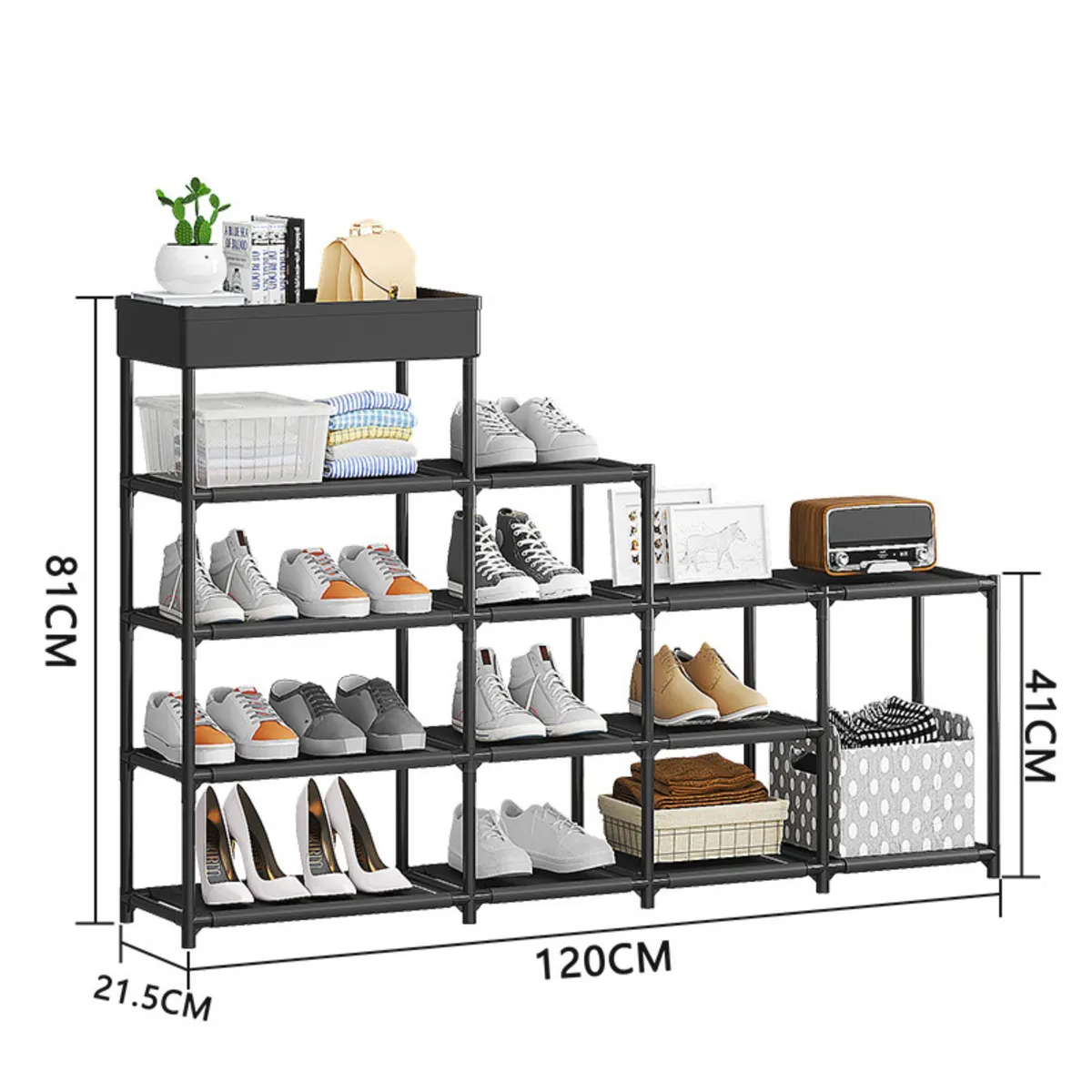 GENERICO - Zapatero Armario de Almacenamiento Organizador Estante de Zapato Negro