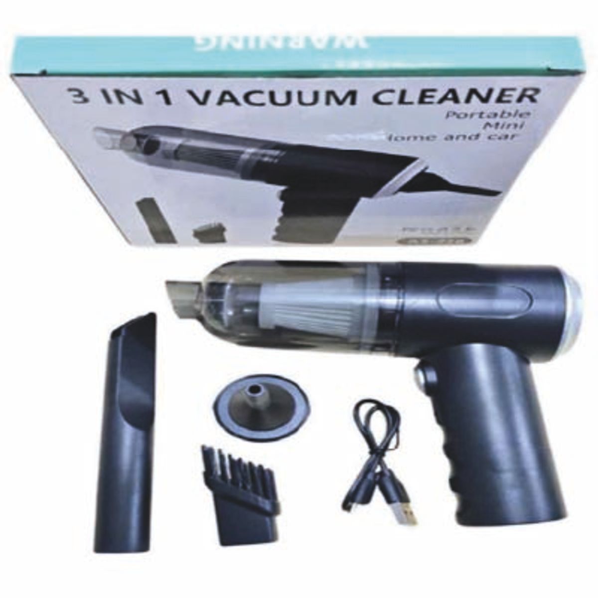 GENERICO - Mini Aspiradora Portátil 3 en 1 Recargable – Para Auto, Oficina y Hogar