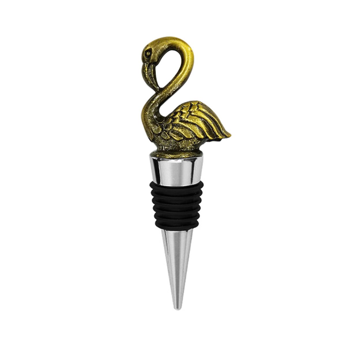 GENERICO - Tapon para Botella Flamingo Color Dorado Inox