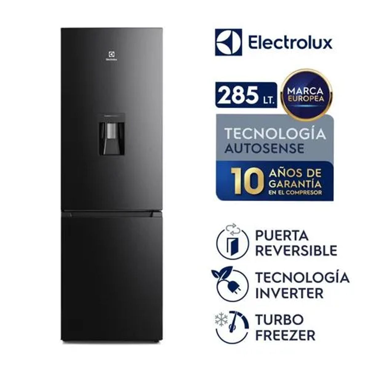 ELECTROLUX - Refrigerador Inverter 285L No Frost Bottom Freezer Negro Electrolux ERBA29V2HVB
