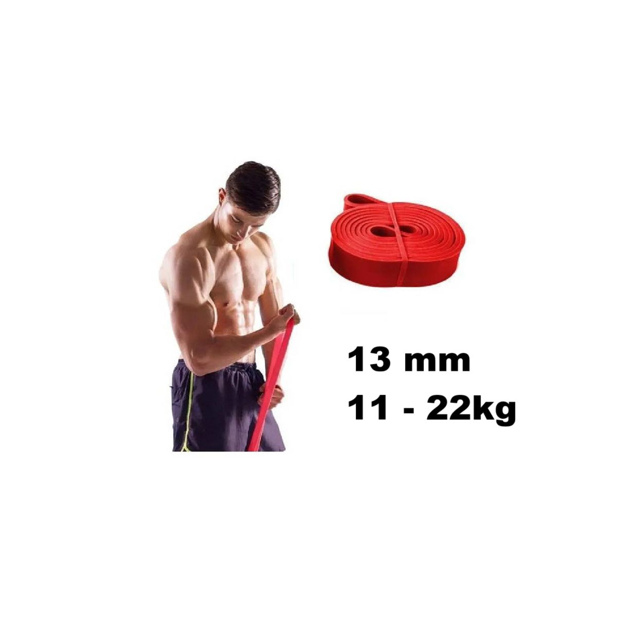GENERICO - Banda Elastica Profesional 13m Rojo Importado 11-22kg