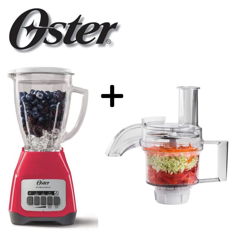 OSTER - Licuadora Oster BLSTKAG MPB + Accesorio Corta Pica Mezcla y Ralla