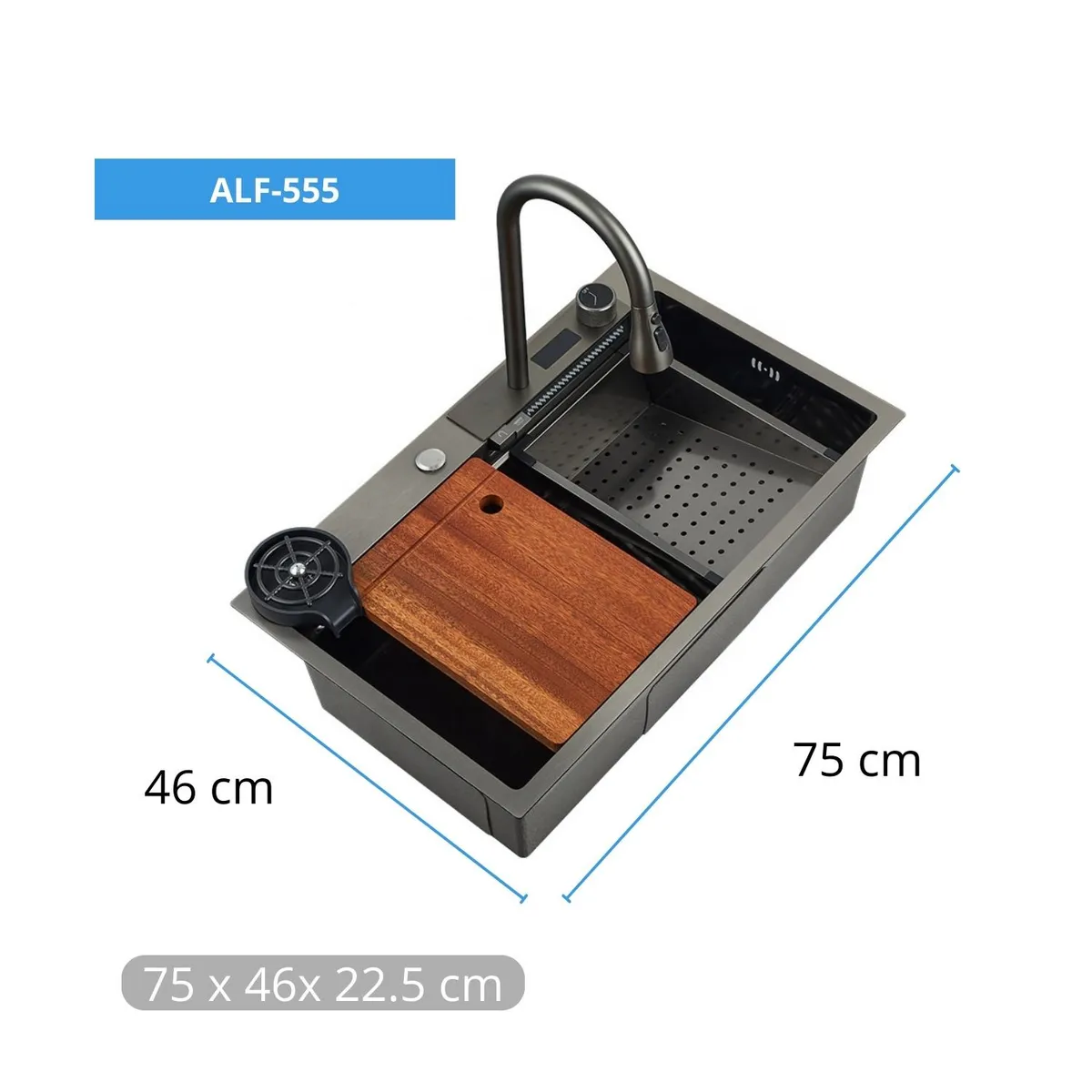 ALFA - Lavadero De Cocina Acero Inox Smart Premium Multifuncional Alfa AFL-555