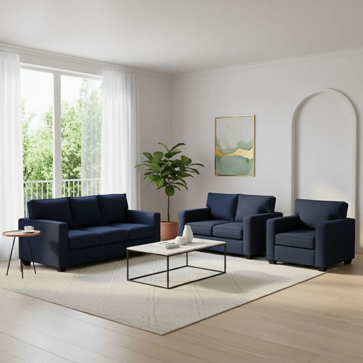 TODO SOBRE HOGAR - Juego de Sala Reims 3-2-1 + Banqueta de Regalo