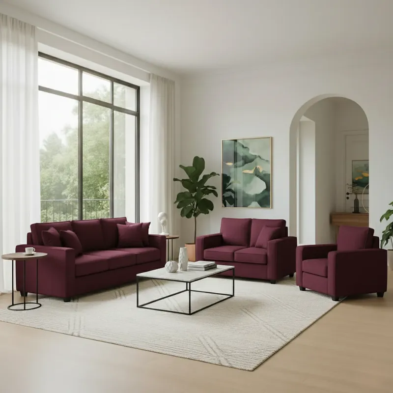 GENERICO - Juego de Sala Reims 3-2-1 + Banqueta de Regalo