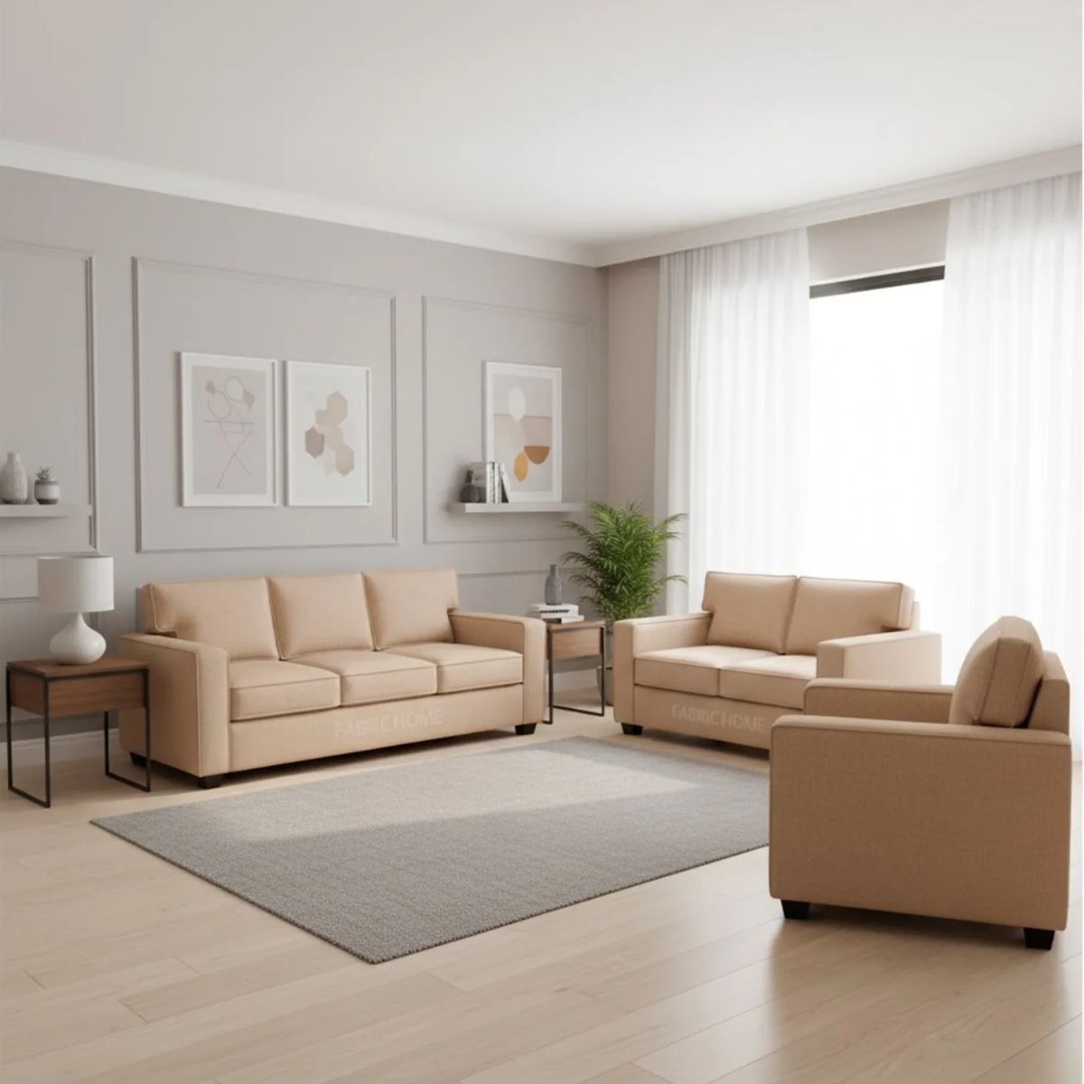 TODO SOBRE HOGAR - Juego de Sala Reims 3-2-1 + Banqueta de Regalo