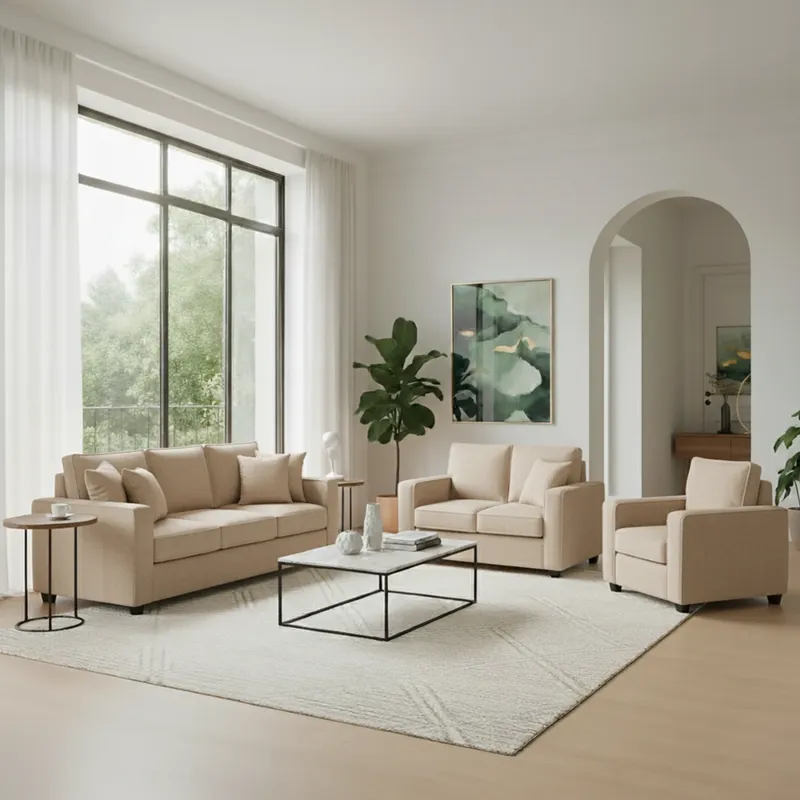 GENERICO - Juego de Sala Reims 3-2-1 + Banqueta de Regalo