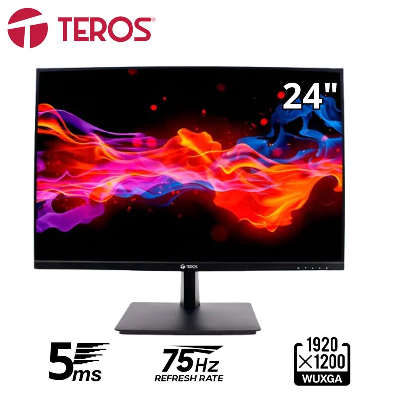 TEROS - Monitor plano TEROS TE-2419CS 24 WUXGA IPS 75Hz 5ms HDMI VGA negro