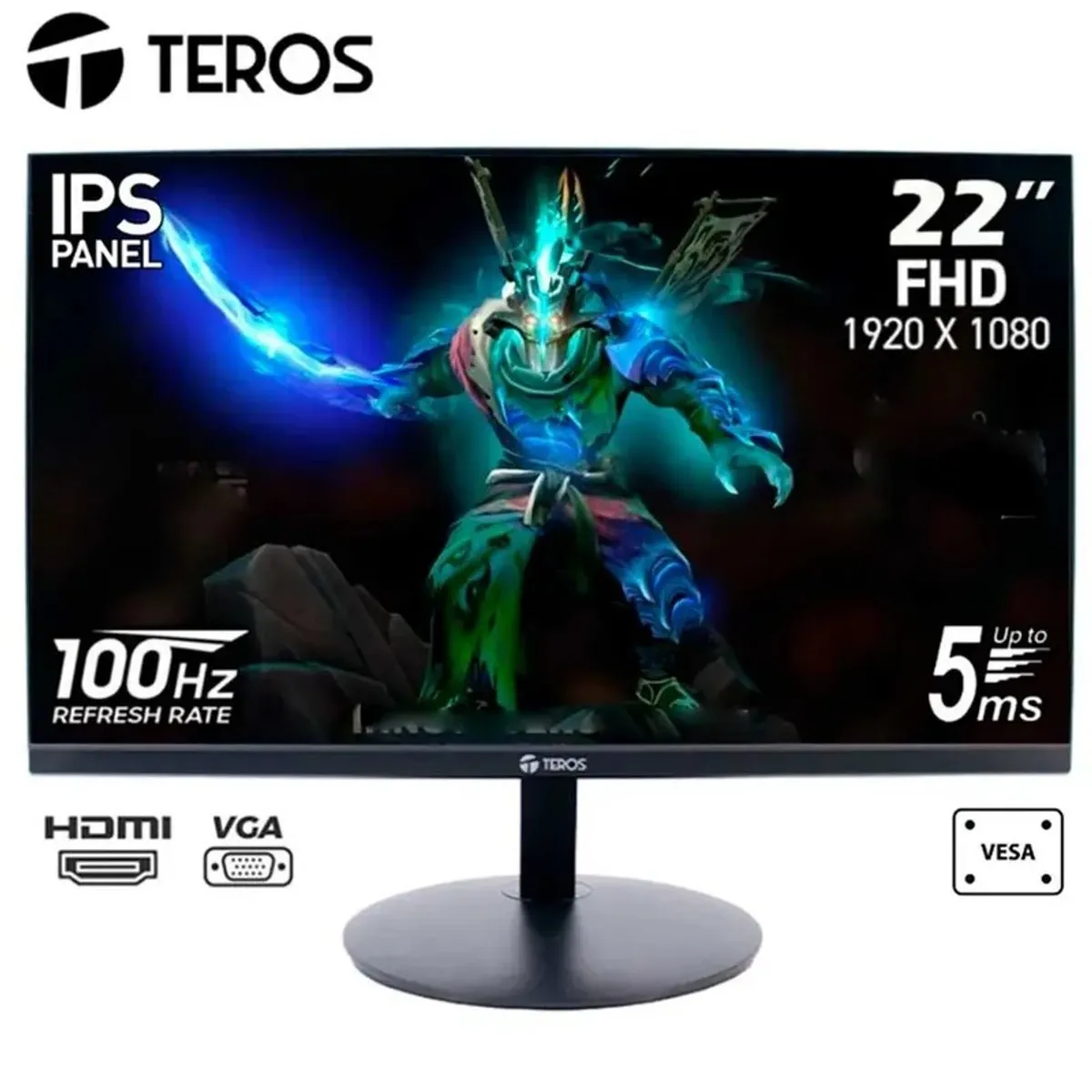 TEROS - Monitor Gamer Teros 215 100hz 5MS Ips Full Hd Hdmi Vga VESA