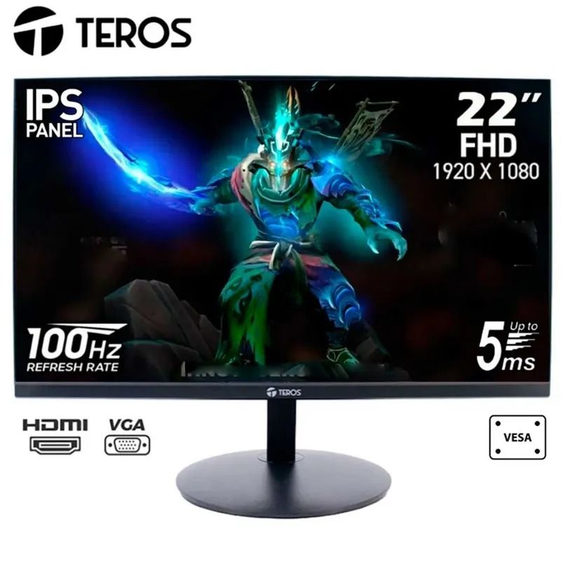 TEROS - Monitor Gamer Teros 215 100hz 5MS Ips Full Hd Hdmi Vga VESA