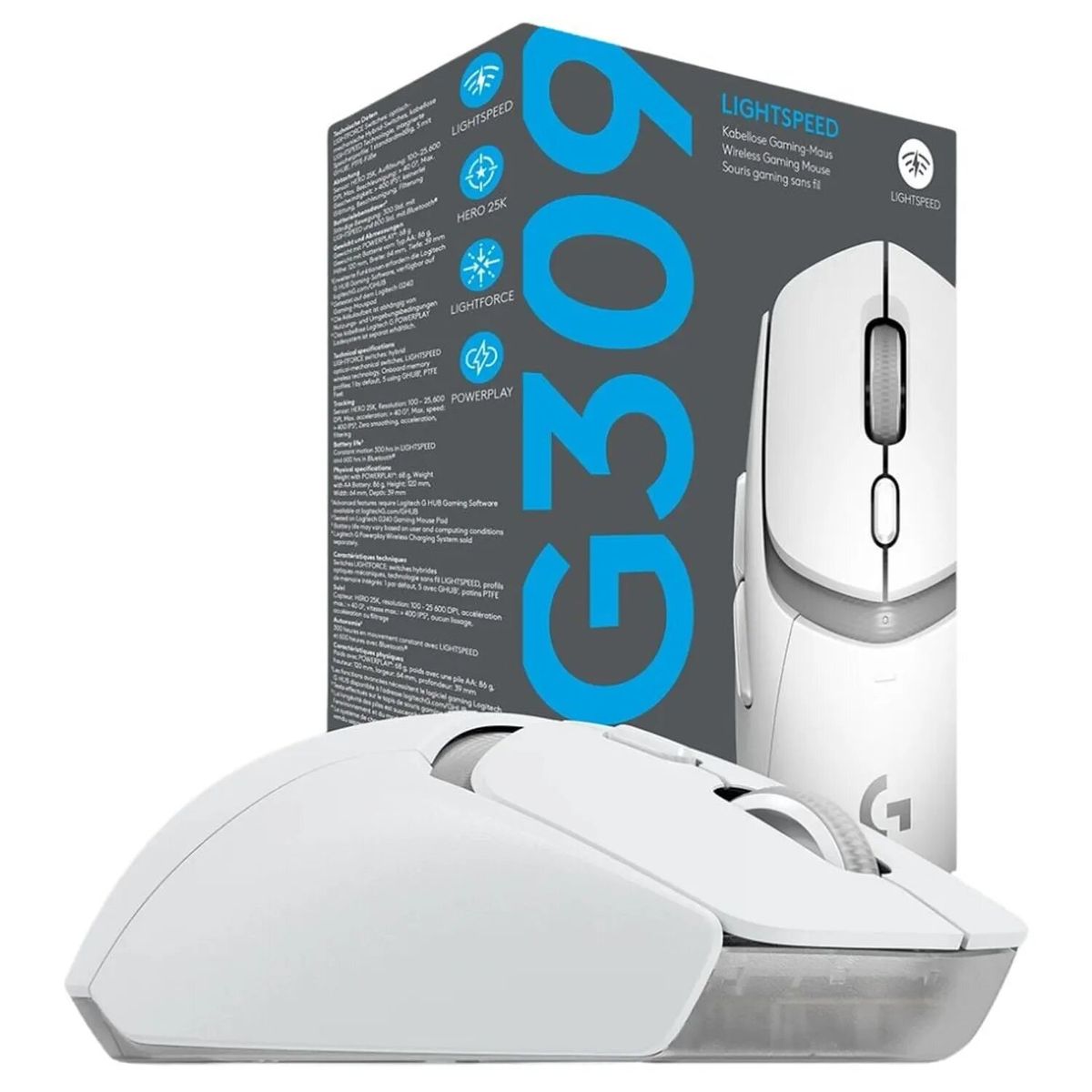 LOGITECH - MOUSLOGITECH E LOGITECH G309 LIGHTSPEED WIRELESSBT 25K DPI LIGHTFORCE WHITE