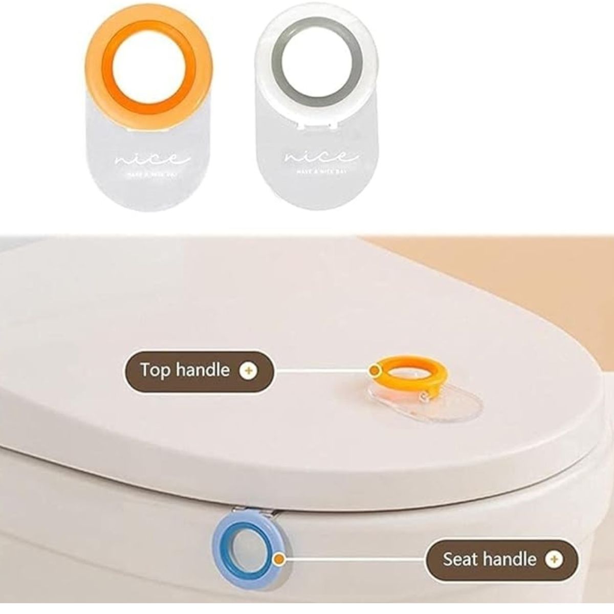 GENERICO - Jalon Agarre Adhesivo para Tapa de Inodoro Multiuso