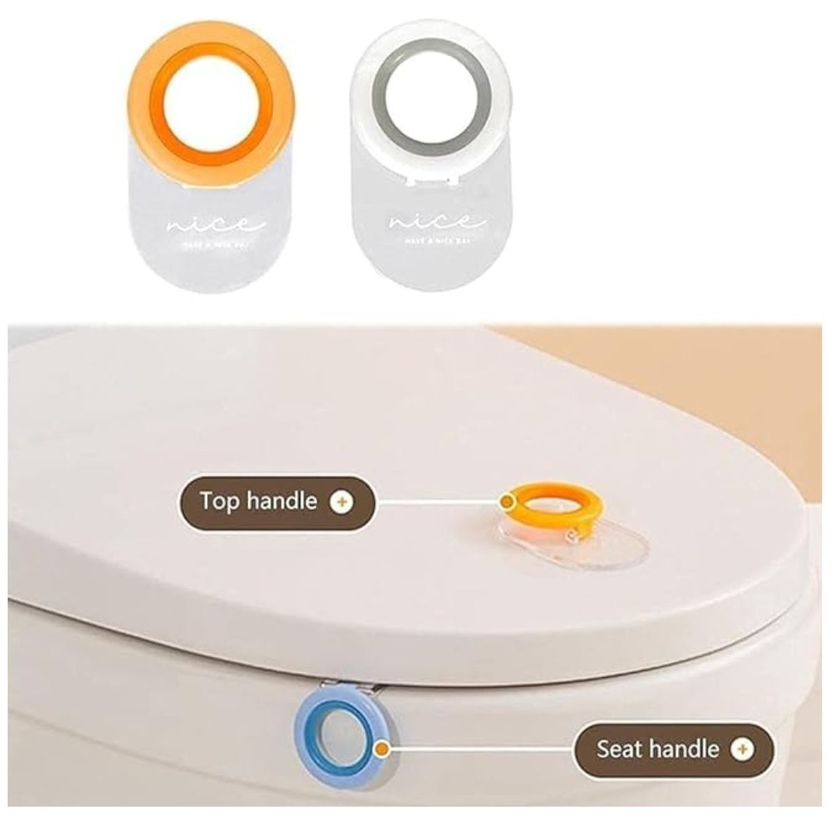 GENERICO - Jalon Agarre Adhesivo para Tapa de Inodoro Multiuso