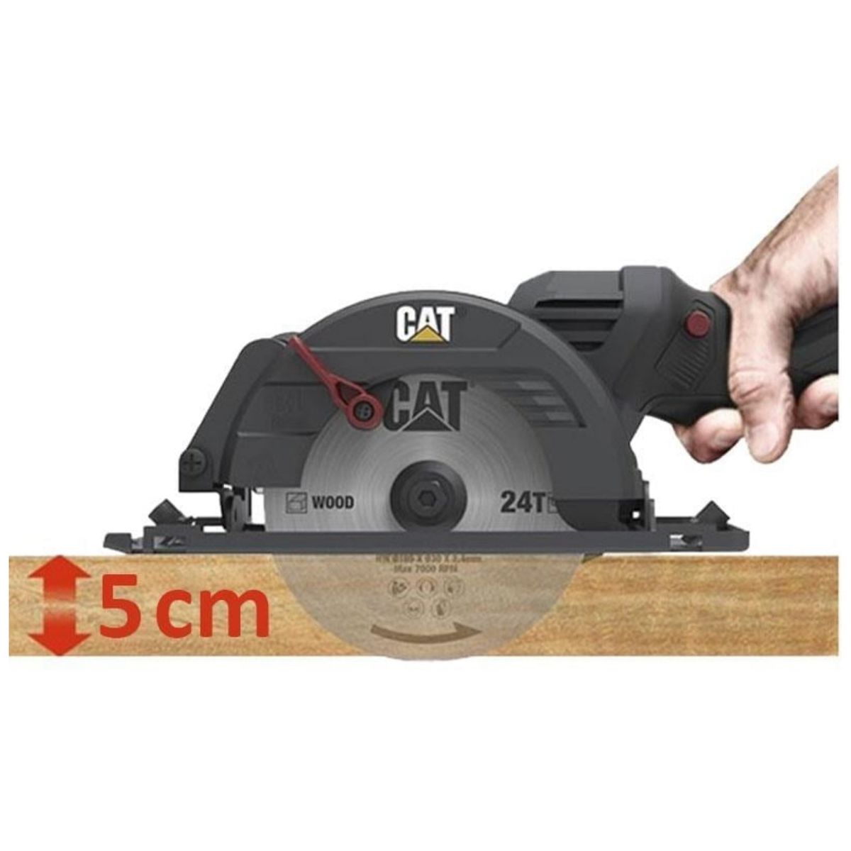 CAT - Sierra circular inalambrico BRUSHLESS 12mm BATERIA 18V PROFESIONAL CAT