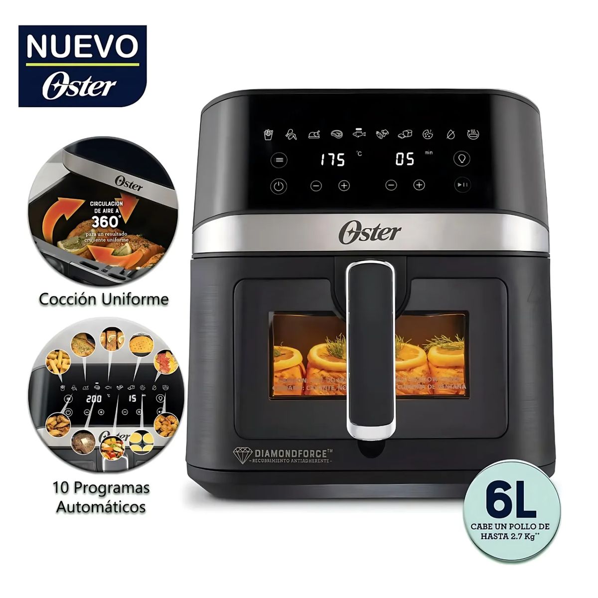 OSTER - Freidora de Aire Digital Oster® 6L CKSTAF60WDDF 053