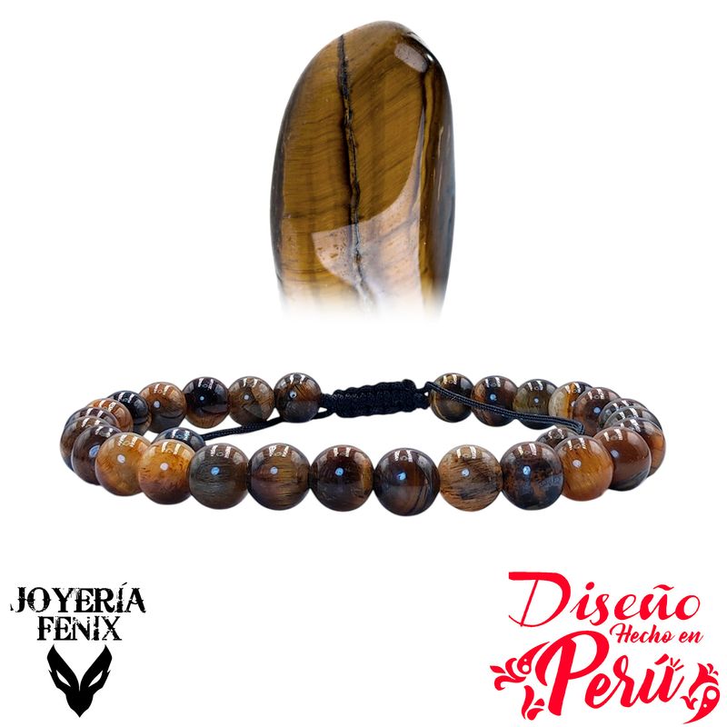 JOYERIA FENIX - Pulsera Piedras Naturales Ajustable 6mm - Joyería Fénix