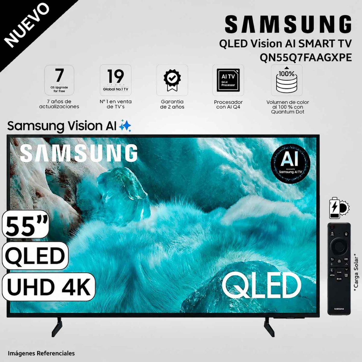 SAMSUNG - Televisor Samsung 55 QLED Smart UHD 4K Vision Ai QN55Q7FAAGXPE