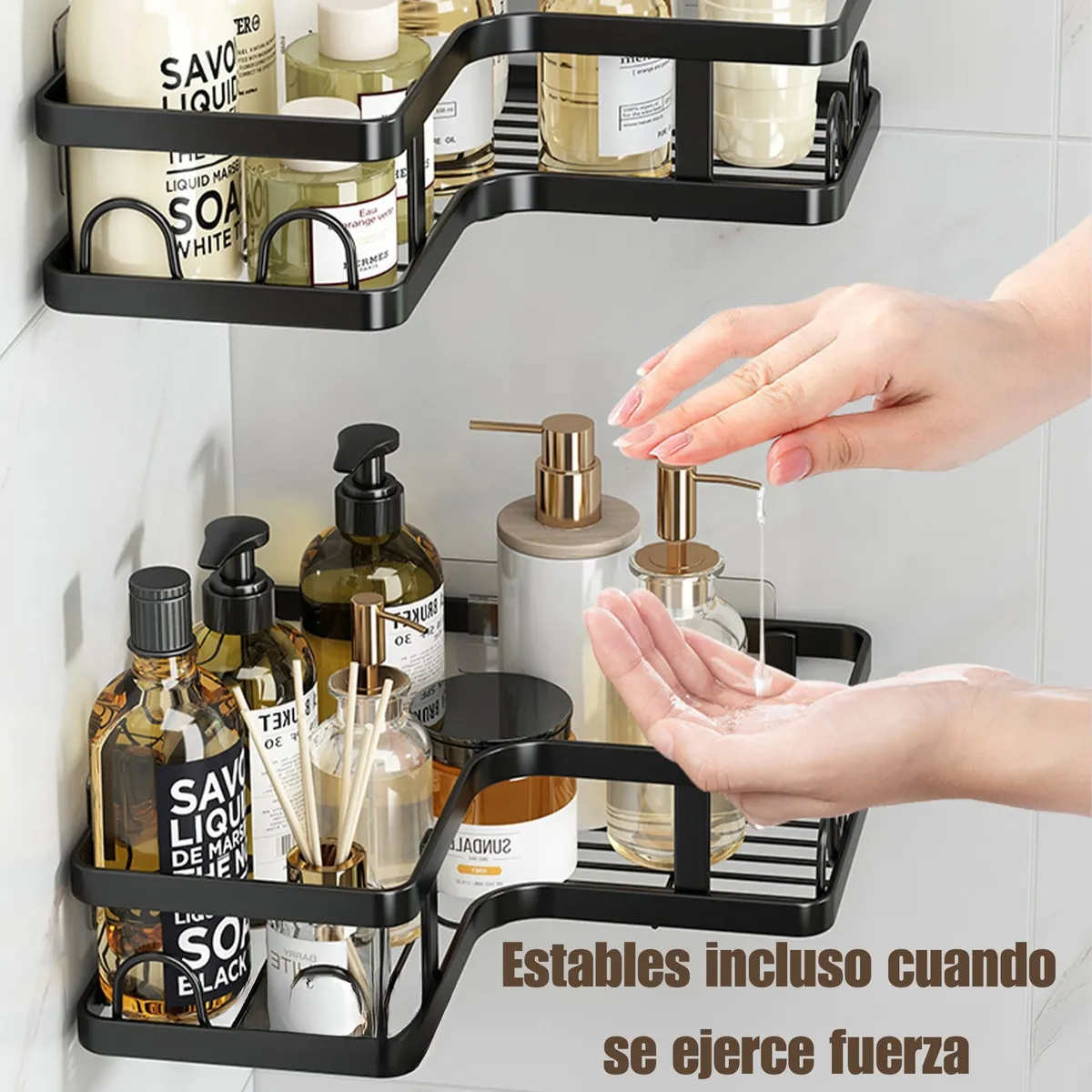 GENERICO - Pack x 5 Repisas Organizadoras Metálicas De Baño y Ducha