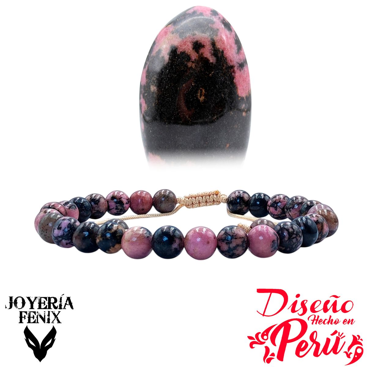 JOYERIA FENIX - Pulsera Piedras Naturales Ajustable 6mm - Joyería Fénix