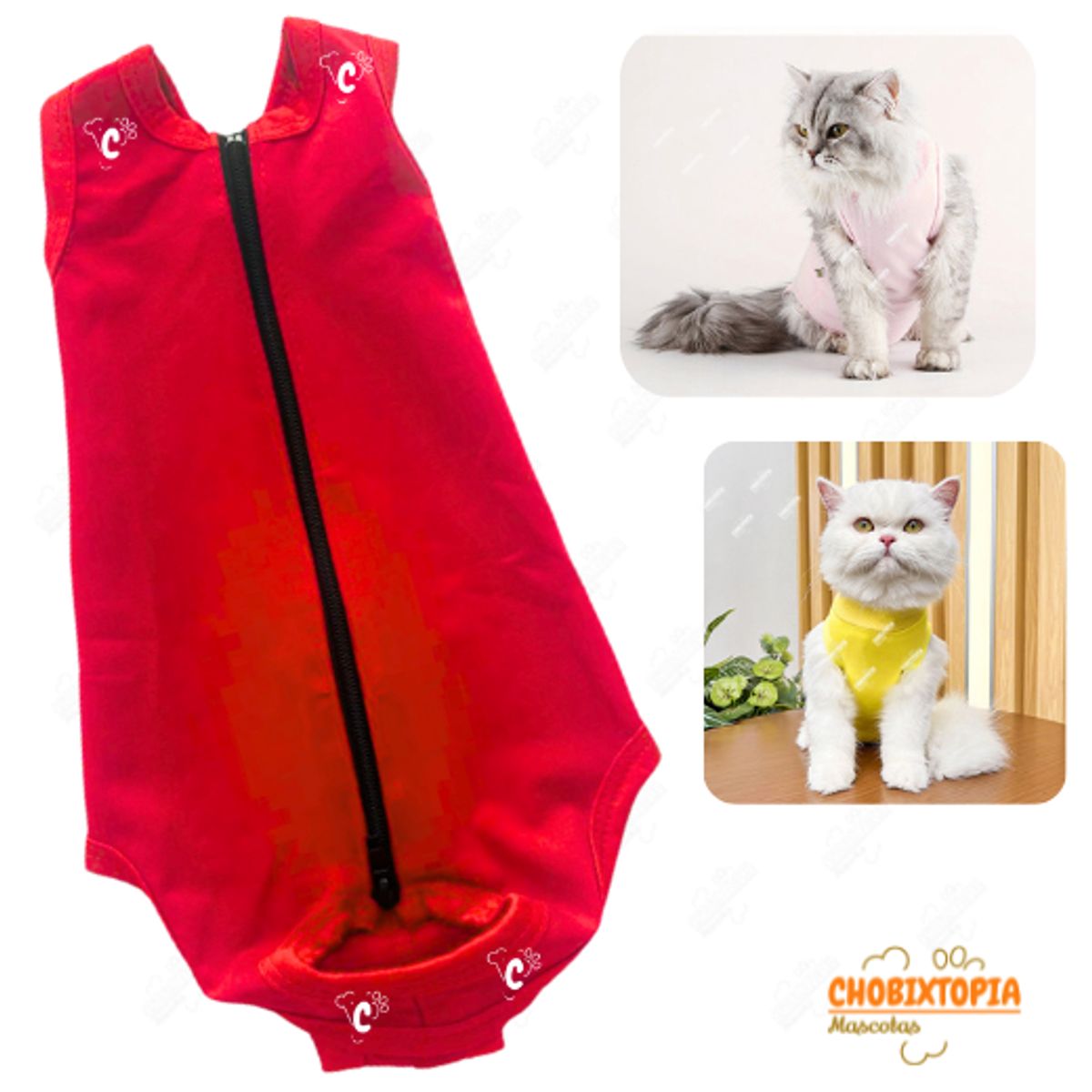 GENERICO - FAJA POST OPERATORIA MASCOTA-PERRA-GATA TALLA M-ROJA