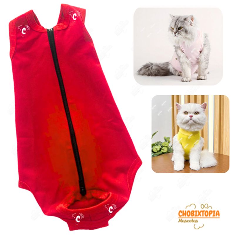 GENERICO - FAJA POST OPERATORIA MASCOTA-PERRA-GATA TALLA M-ROJA