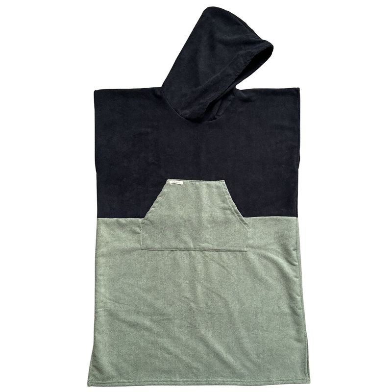 RED CARROT - Toalla poncho unisex niño microfibra negro verde