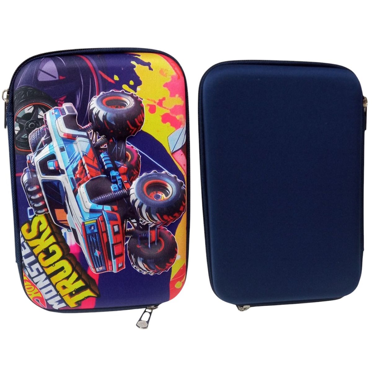 GENERICO - Cartuchera 3D con cierre y compartimientos con relieve