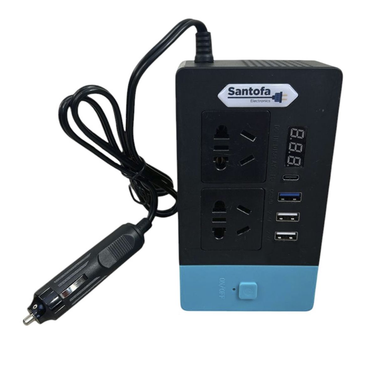 SANTOFA ELECTRONICS - Inversor de corriente 12V a 220V 250W auto 2 USB PD3.0 QC3.0 SANTOFA