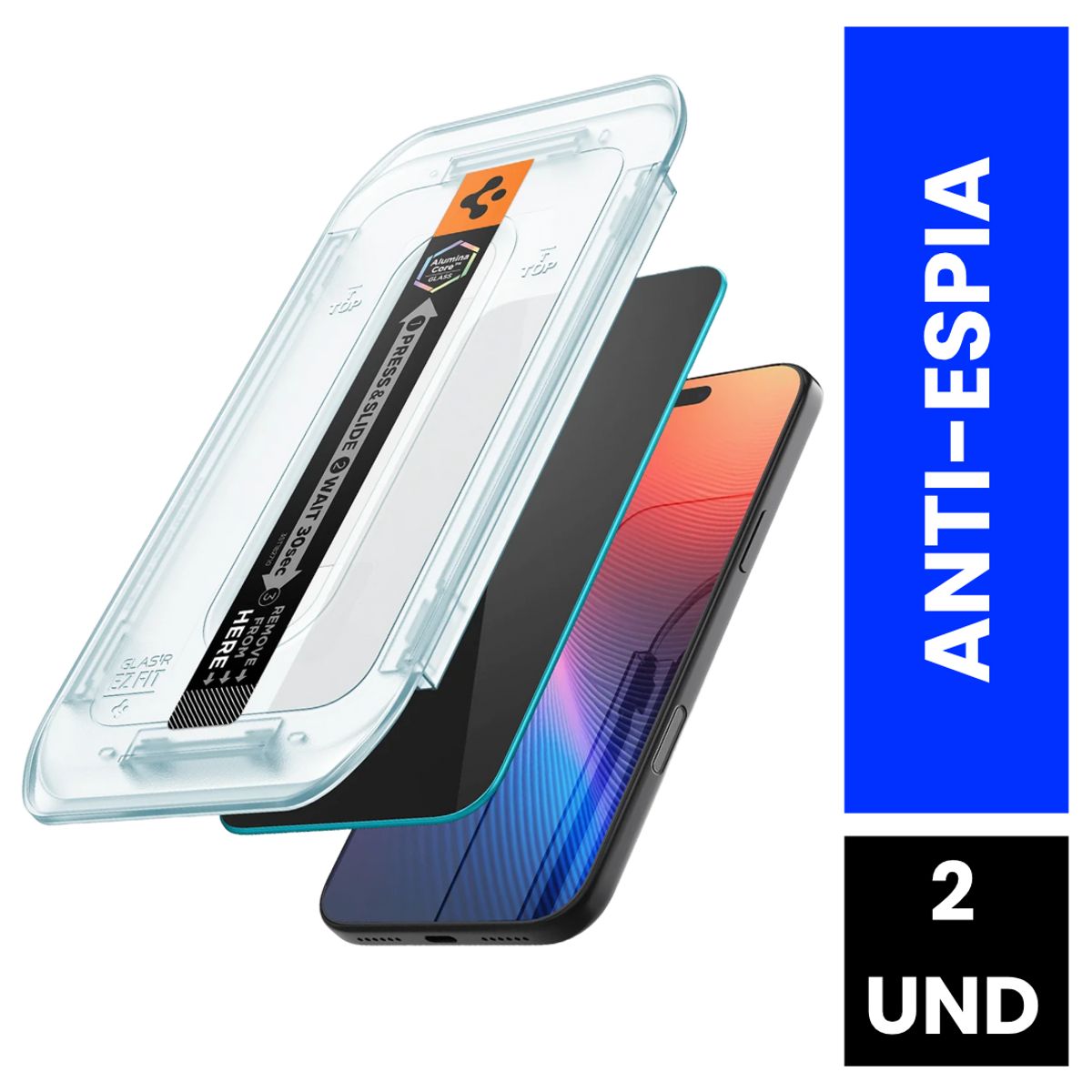 SPIGEN - Mica Vidrio iPhone 17 Pro Max Antiespia Spigen Premium 2UND