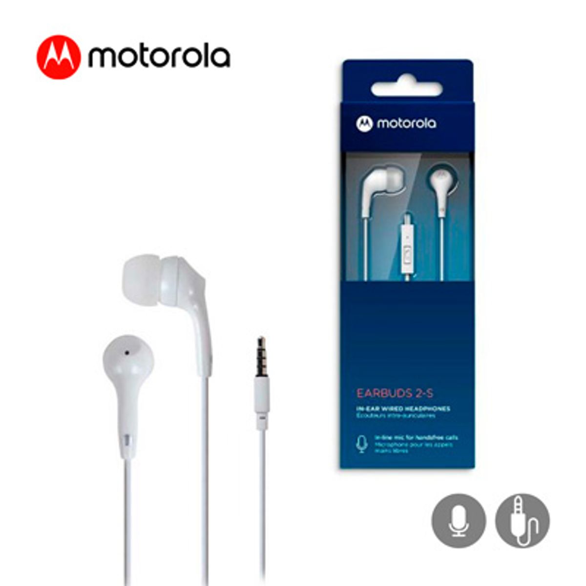 MOTOROLA - Audífonos IN EAR Wired Con Micro Earbuds 2-S  Blanco