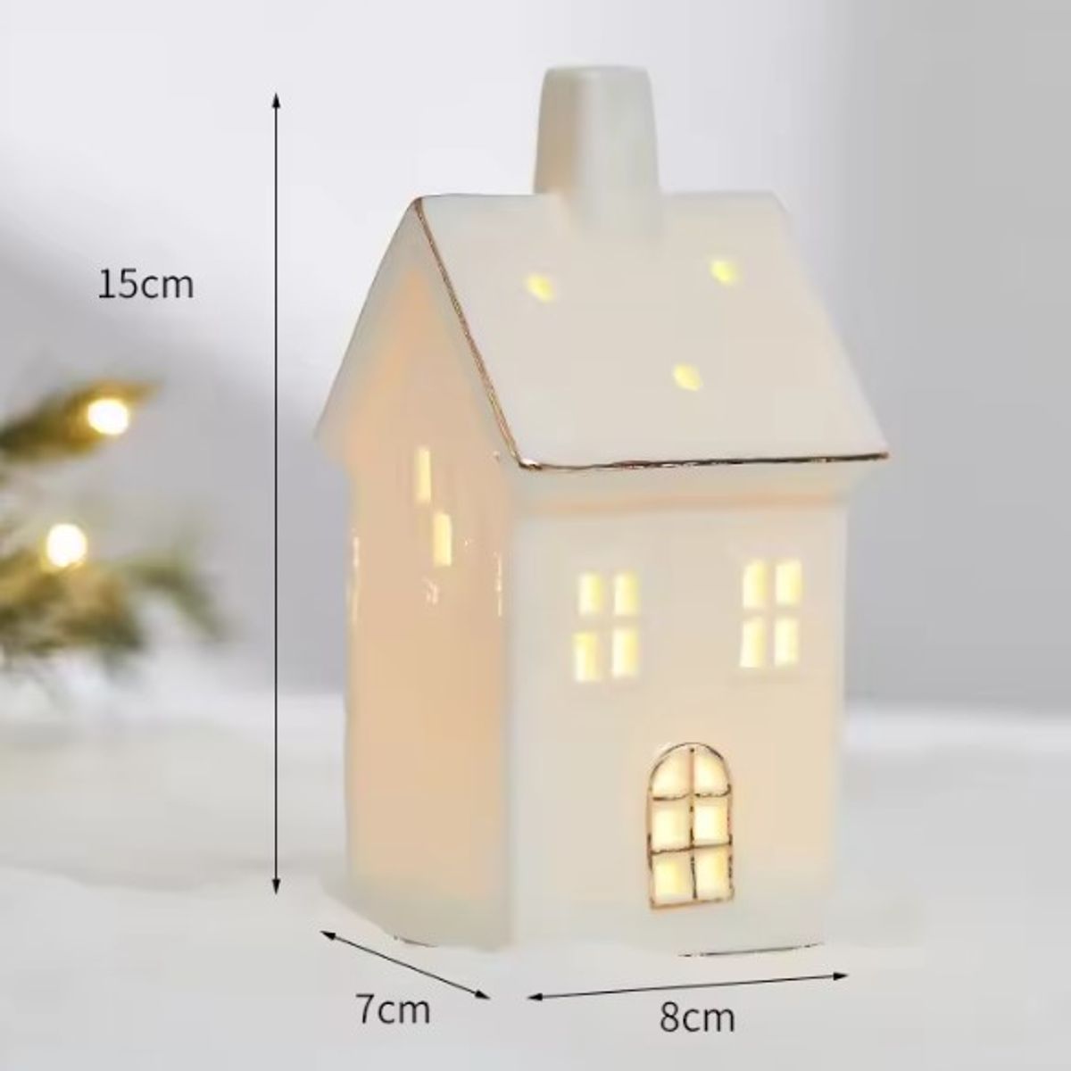 GENERICO - Casita O Aldea Navideña con Luces en Ceramica