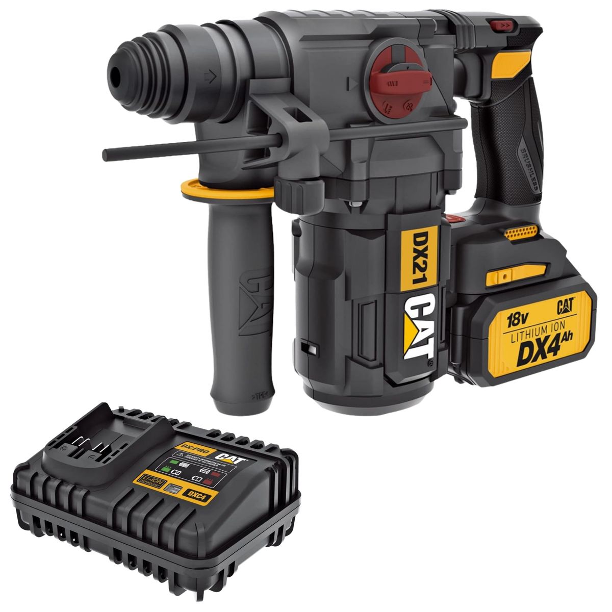 CAT - Rotomartillo percutor inalámbrico Demoledor SDS-Plus Brushless 18V  DX21K CAT