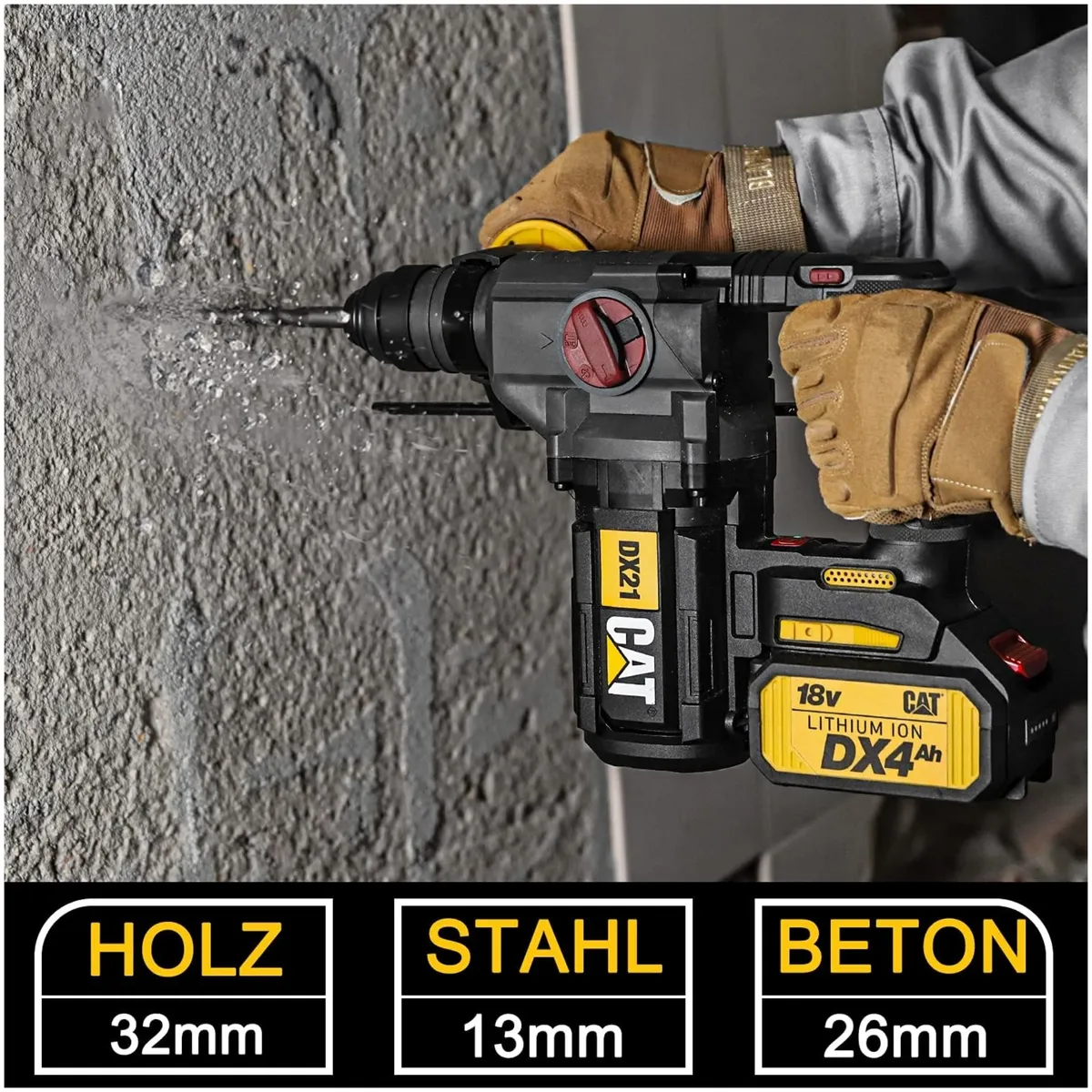 CAT - Rotomartillo percutor inalámbrico Demoledor SDS-Plus Brushless 18V  DX21K CAT