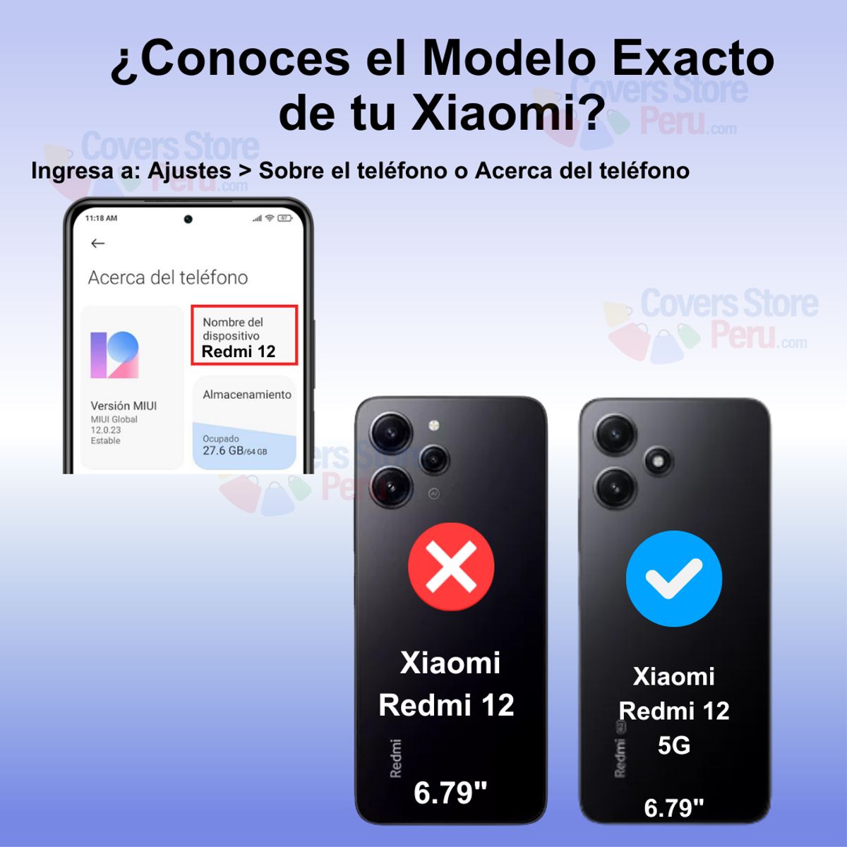 GENERICO - Funda Case para Xiaomi Redmi 12 5G Flip Cover Marrón