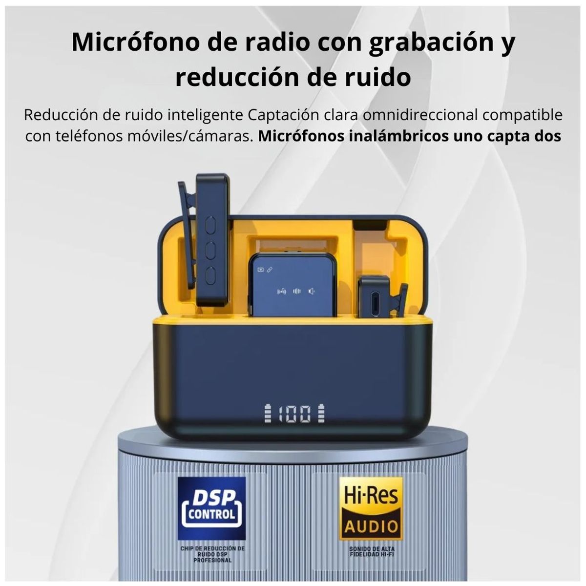 GENERICO - Micrófono Inalámbrico Tipo C SX12 con 2 Transmisores, Estuche de Carga