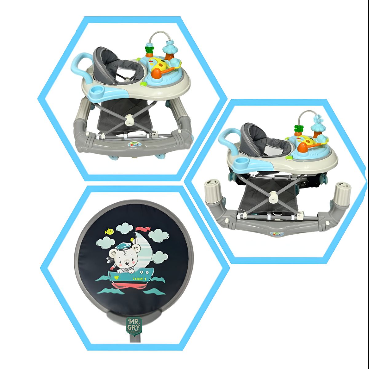 GENERICO - Andador Mecedora para Bebe Musical con Bluetooth Celeste