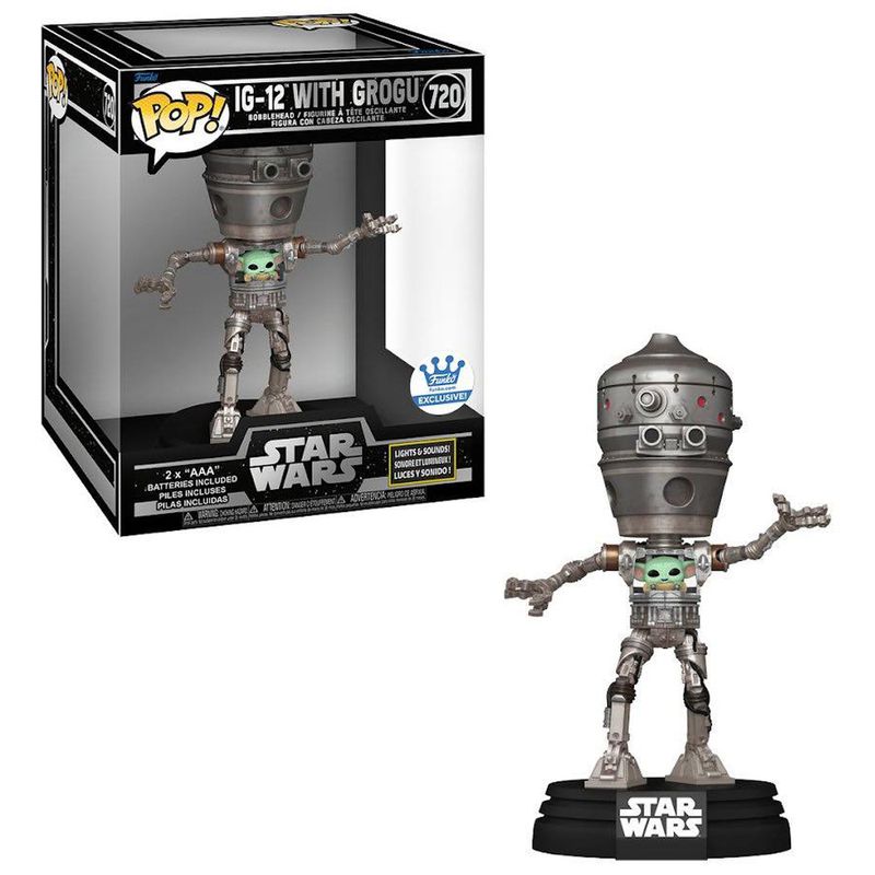 FUNKO - Funko Pop Star Wars - IG-12 con Grogu Luces y Sonido exclusivo Funko 720