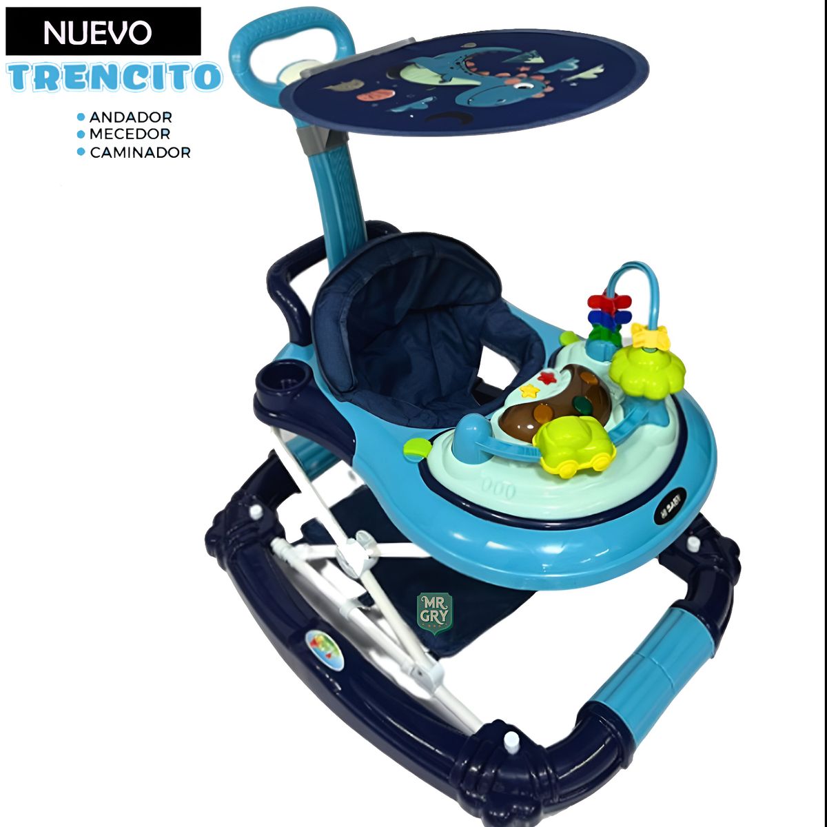 GENERICO - Andador Mecedora para Bebe Musical con Bluetooth Azul