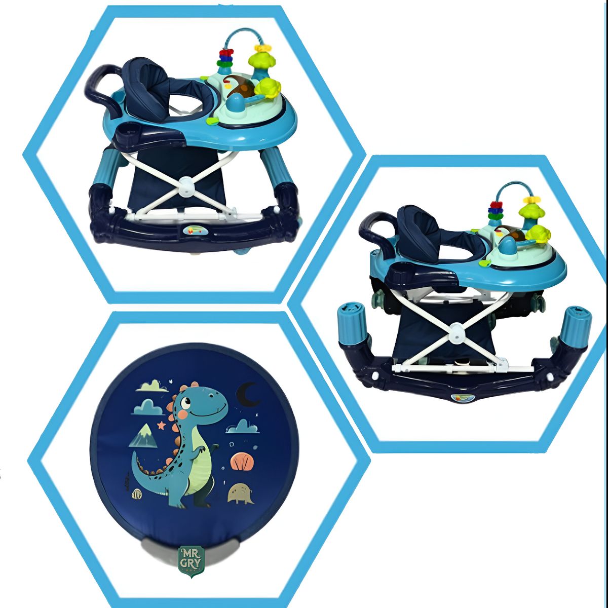 GENERICO - Andador Mecedora para Bebe Musical con Bluetooth Azul