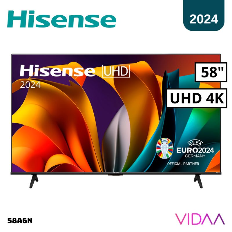 HISENSE - TELEVISOR HISENSE 58 SMART TV VIDAA 4K UHD LED - 58A6N