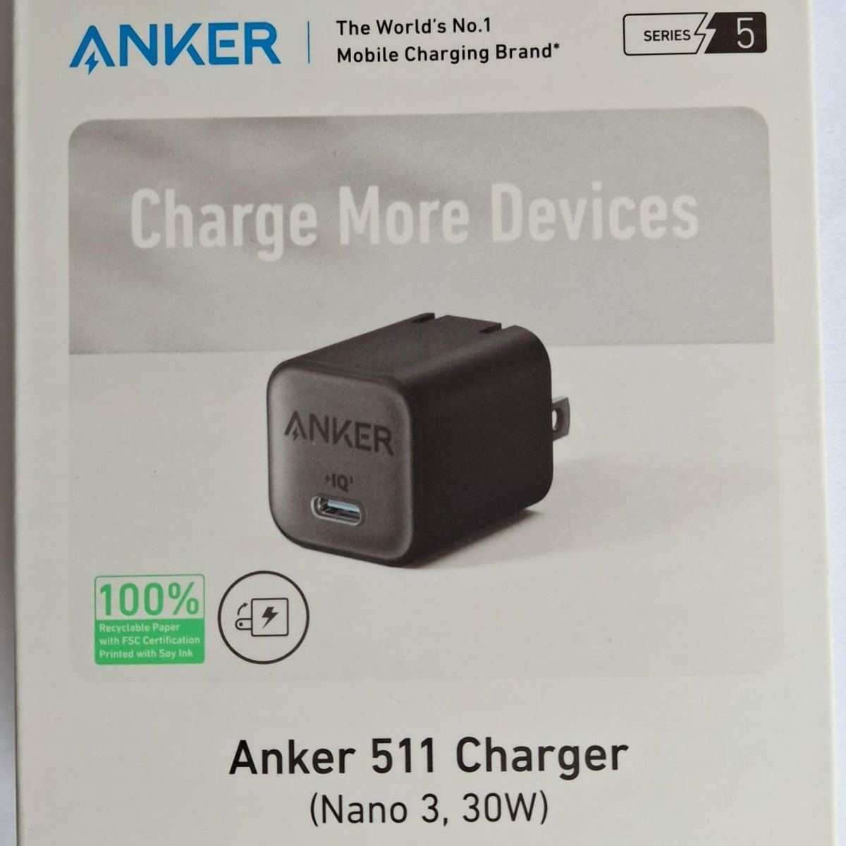 ANKER - Cargador de Pared Anker 511 Nano 30W - USB-C GaN - Carga Rápida PIQ 3.0 & PPS - Color Negro