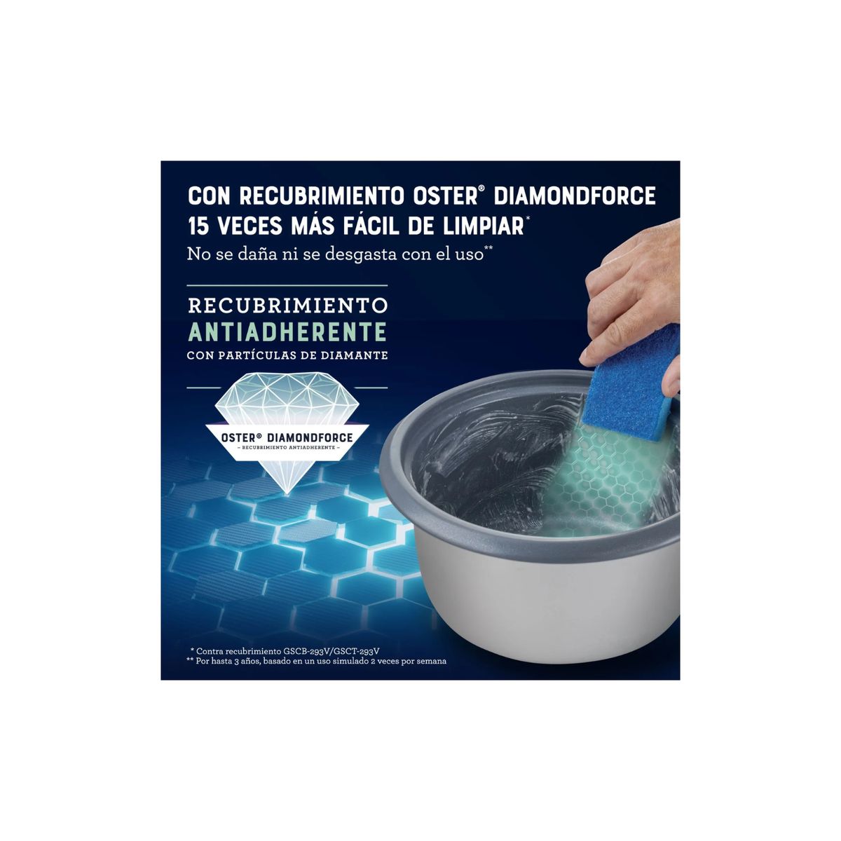 OSTER - Arrocera Oster 18L Sofrito Vaporera DiamondForce Negra CKSTRC10DFBLK