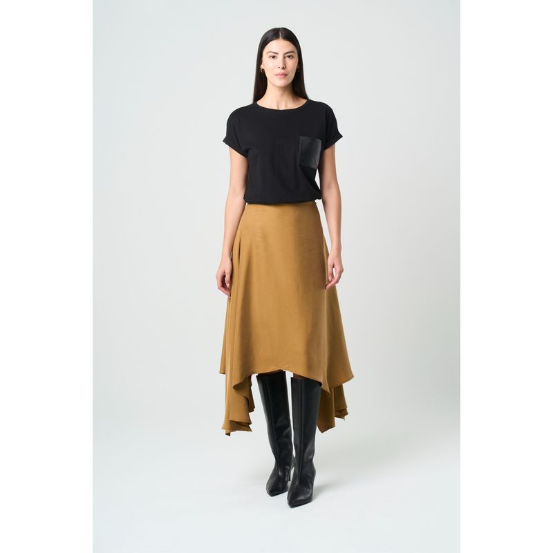 VELEZ - Vélez Falda Larga Soren Para Mujer Asimétrica Cafe Claro